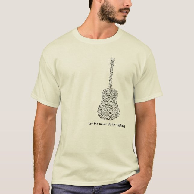 Camiseta Notas Musicales Guitar Dejar Que La Música Haga La (Anverso)