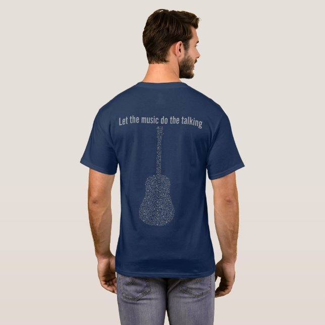 Camiseta Notas Musicales Guitar Dejar Que La Música Haga La (Reverso completo)