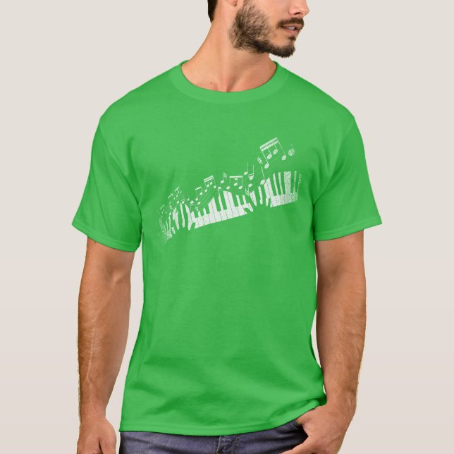 Camiseta Notas musicales Instrumento pianista Idea Piano (Anverso)