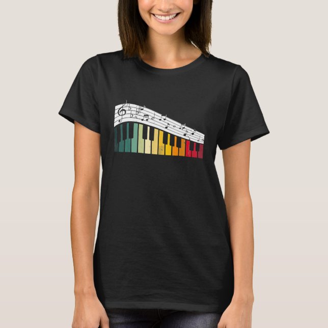 Camiseta Notas musicales Keyboards Piano 1 (Anverso)