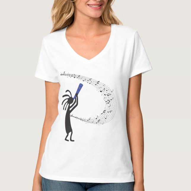 Camiseta Notas musicales Kokopelli Native American T-Shirt (Anverso)