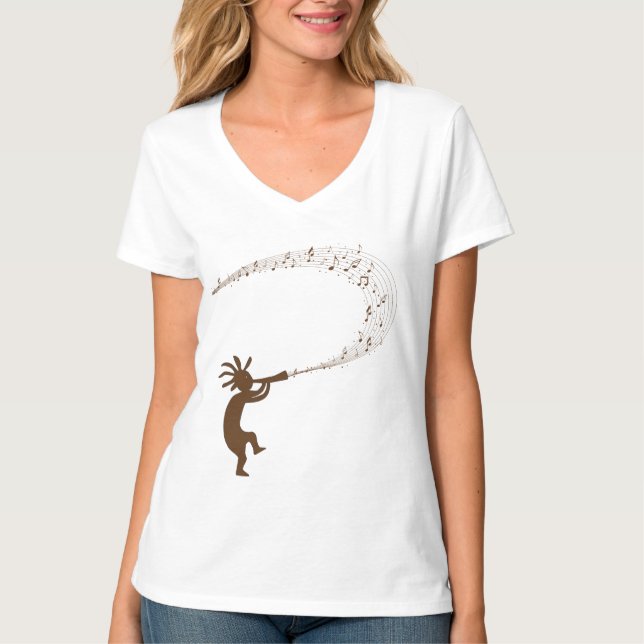 Camiseta Notas musicales Kokopelli Native American T-Shirt (Anverso)