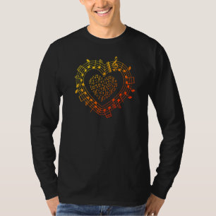 Camiseta Notas musicales música de corazón Escuela de músic