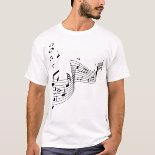Camiseta Notas musicales sobre plata