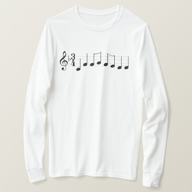 Camiseta Notas musicales te deseamos un dulce navidad (Anverso del diseño)