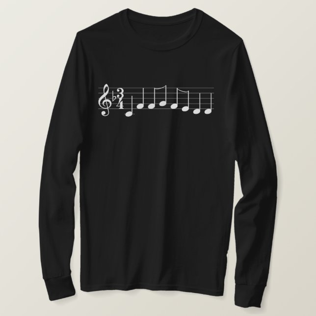 Camiseta Notas musicales te deseamos un dulce navideño T (Anverso del diseño)
