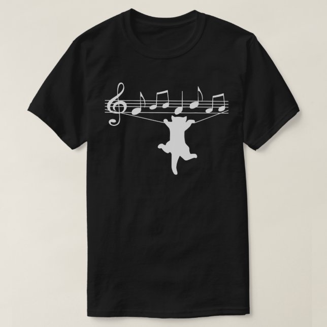 Camiseta Notas Musicales Y Cat Lover Treble Clef Funny Cat  (Diseño del anverso)