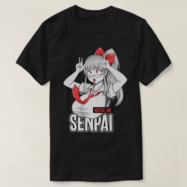 Camiseta Noten que senpai Ahegao se enfrenta al chica japon (Diseño del anverso)