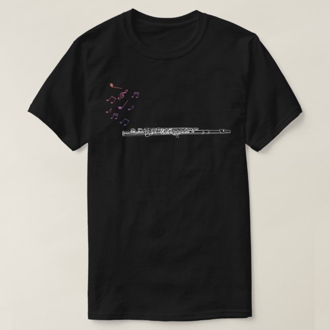 Camiseta Notes Music Sheet Transverse Flute  (Diseño del anverso)