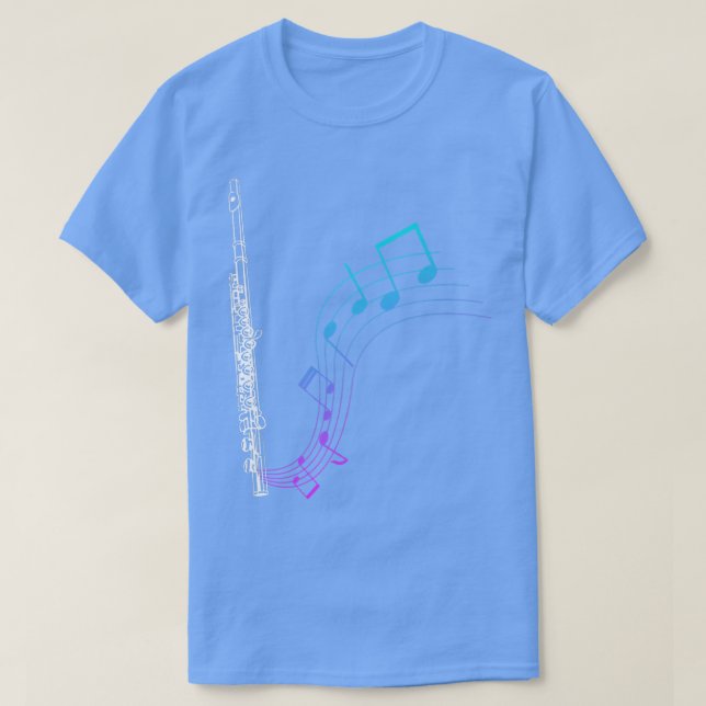 Camiseta Notes Music Sheet Transverse Flute2121 (Diseño del anverso)