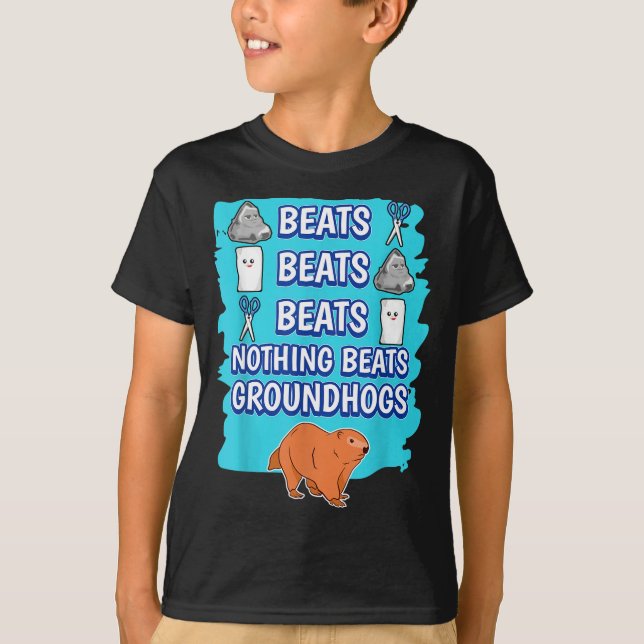 Camiseta Nothing Beats Groundhogs Rock Paper Scissors Game  (Anverso)