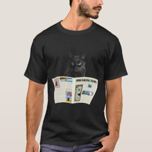 Camiseta Noticias de periódico Gato negro de última hora Au