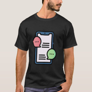 Camiseta Notificación de texto de mensaje de teléfono móvil