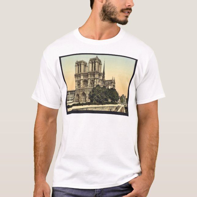 Camiseta Notre Dame, obra clásica Photochrom de París, (Anverso)