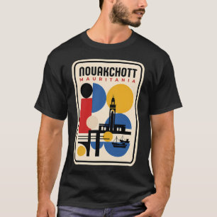 Camiseta Nouakchott Mauritania Diseño de viaje abstracto re