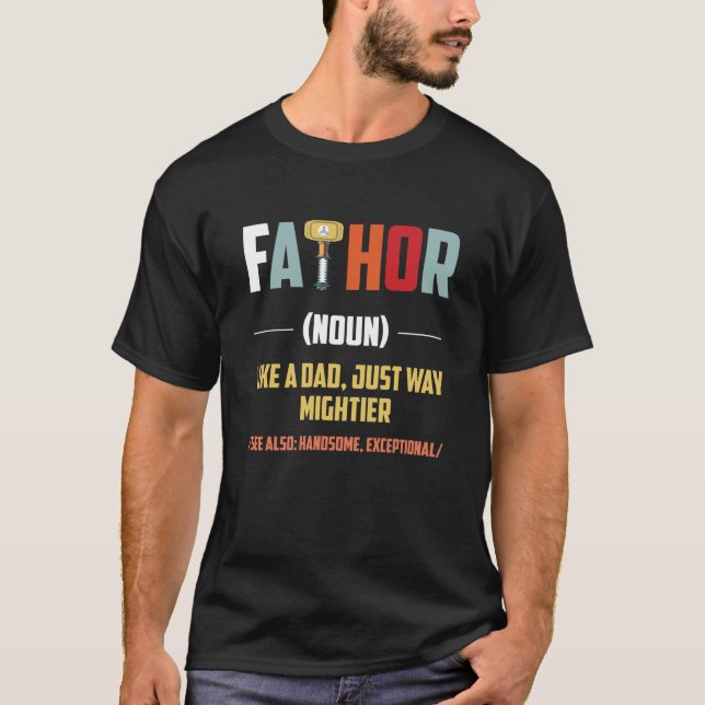 Camiseta noun padre como un papá mucho más fuerte, ver tamb (Anverso)