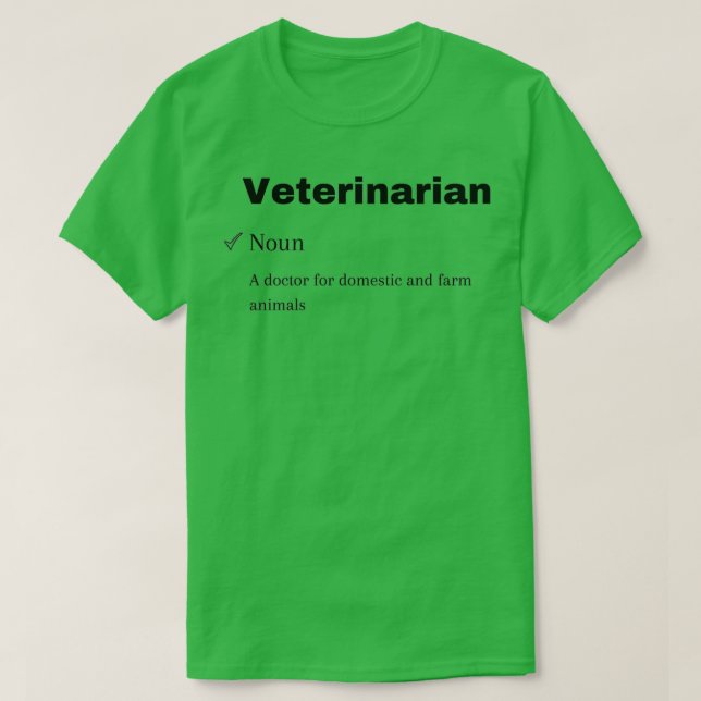 Camiseta Noun veterinario de definición divertida (Diseño del anverso)