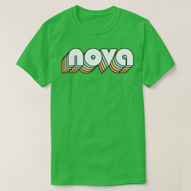 Camiseta Nova Retro Estilo de Tipografía Arcoiris Faded (Diseño del anverso)