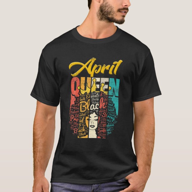Camiseta Nove Reina De Cumpleaños Nacida En Abril Chicas Mu (Anverso)