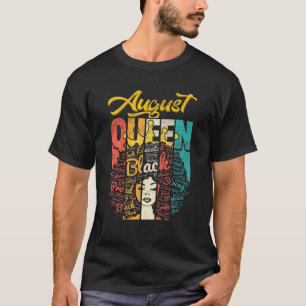 Camiseta Nove Reina De Cumpleaños Nacida En Agosto Chicas M