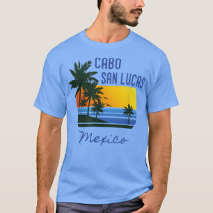 Camiseta Nove retro colorida del árbol de palmas de Cabo Sa