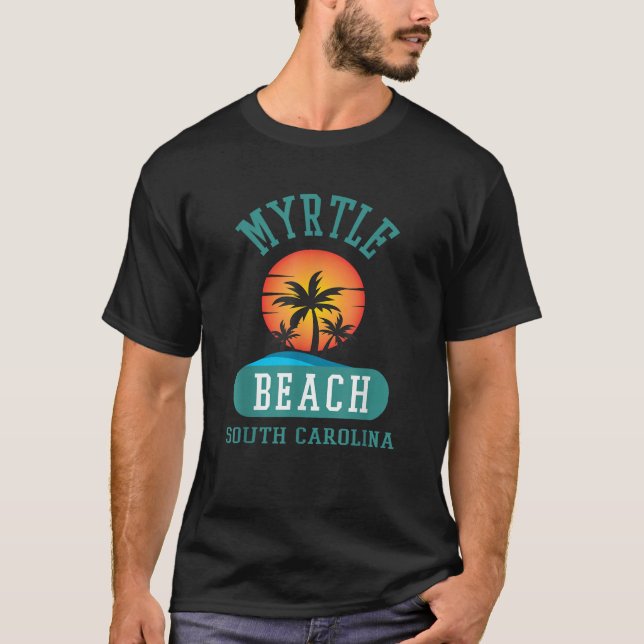 Camiseta Nove retro Guay original Myrtle Beach SC Palm Tree (Anverso)