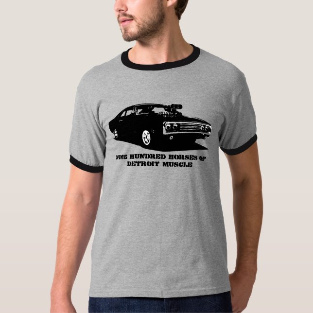 Camiseta Novecientos caballos de músculo de Detroit (Anverso)