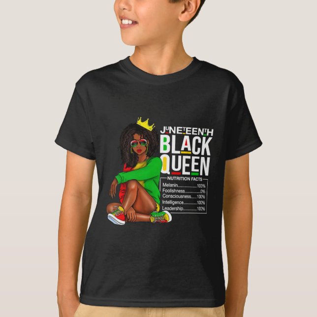Camiseta Novecientos hechos nutricionales de la Reina Negra (Anverso)