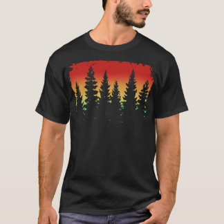 Camiseta Novedad asombrosa de la silueta forestal de conífe