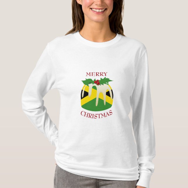Camiseta Novedad | BANDERA DE JAMAICA | Navidades Pudding (Anverso)