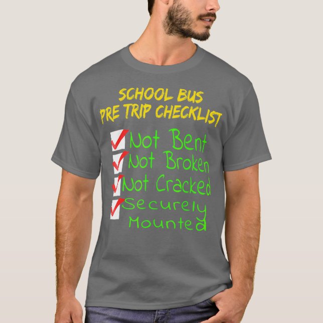 Camiseta Novedad CDL Bus Driver Pre-Trip Trucking (Anverso)