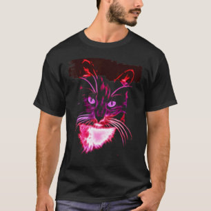 Camiseta Novedad de Arte de Gato Colorido - Idea de Regalo 