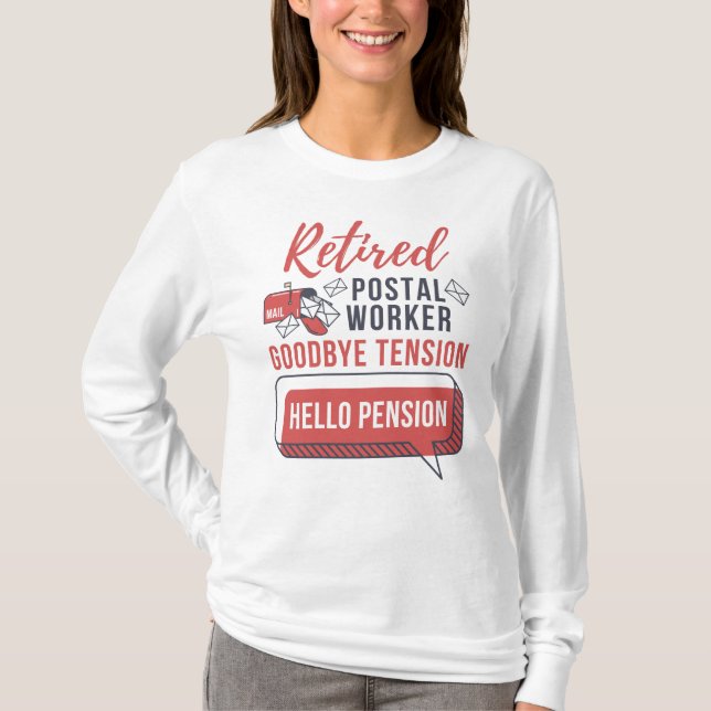 Camiseta Novedad de Jubilación de Mailman, Trabajador Posta (Anverso)