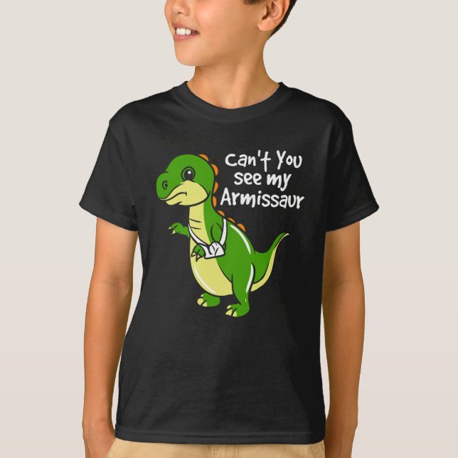Camiseta Novedad de simpatía por el brazo roto de dinosauri (Anverso)