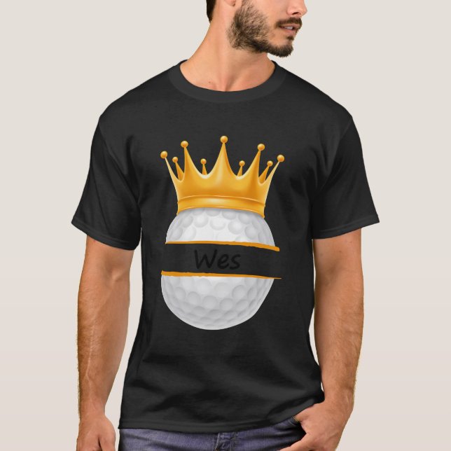 Camiseta Novedad Golf Nombre Personalizado Wes Sports Dad (Anverso)