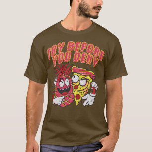 Camiseta Novedad gráfica divertida de piña pizza antes de i