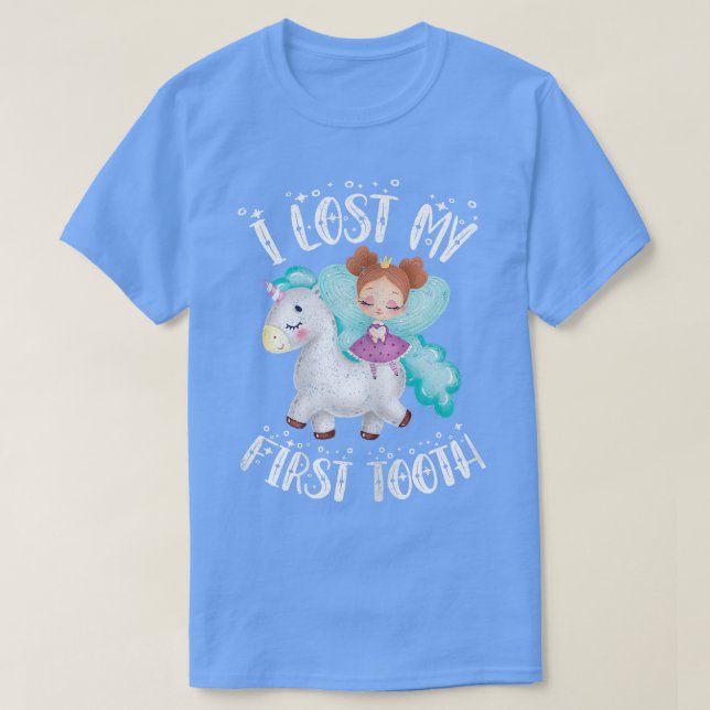Camiseta Novedad linda, perdí mi primer diente de bebé (Diseño del anverso)
