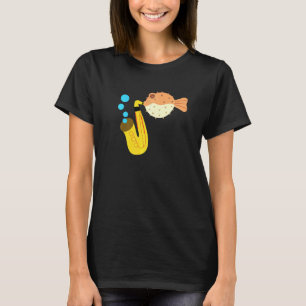 Camiseta Novedad musical saxofónica de peces soplados