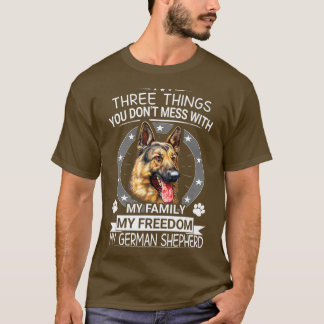 Camiseta Novedad Pastor Alemana Perro Tres cosas Tú