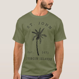 Camiseta Novedad Retro Guay St John USVI Beach Palm Tree