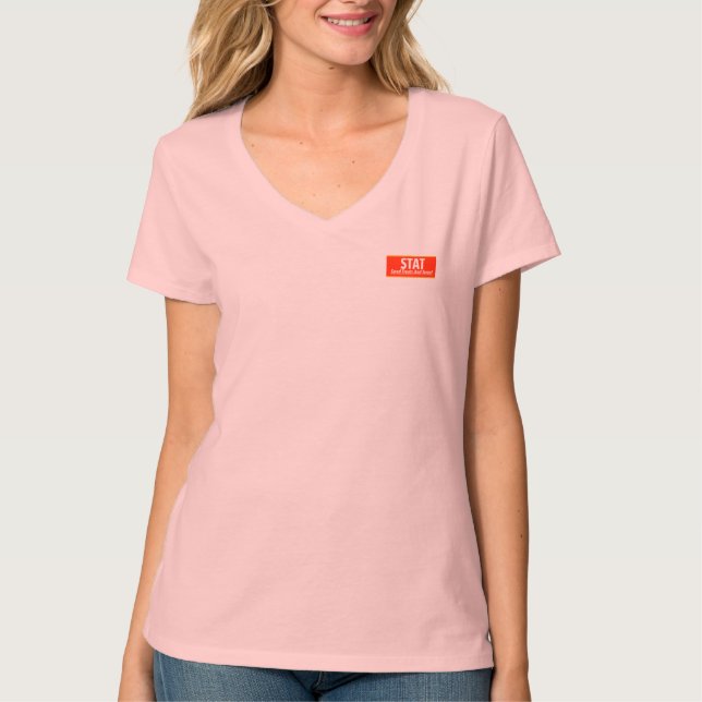 Camiseta Novela Impresión Humor Enfermera: STAT (Anverso)