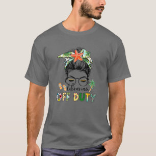 Camiseta Novelty Librarian Off Duty Messy Bun Summer Vacati