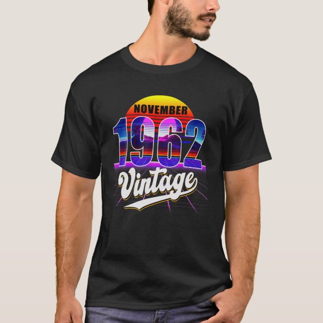 Camiseta November 1962 Retro 59Th Birthday Vaporwave 50'S S (Anverso)