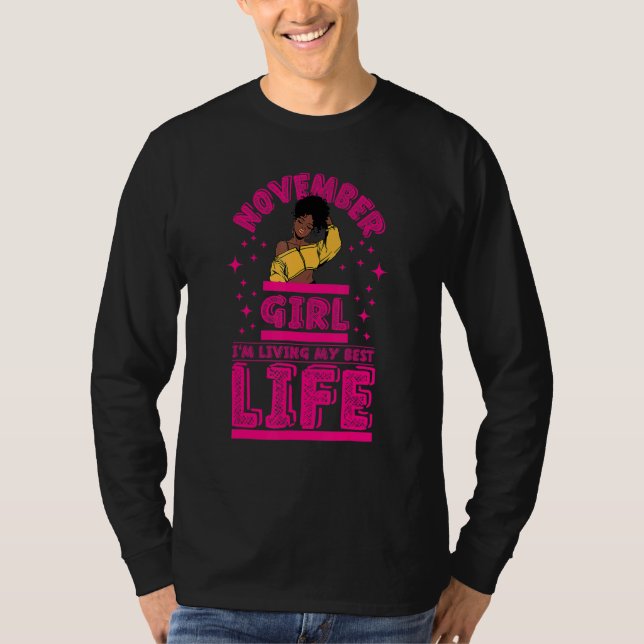 Camiseta November Girl I'm Living My Best Life Black Melani (Anverso)