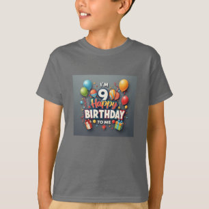 Camiseta Novena celebración de cumpleaños de niños