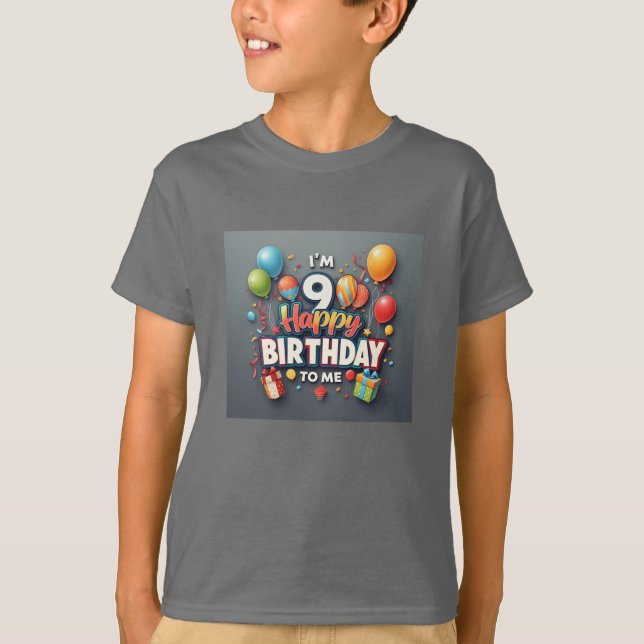Camiseta Novena celebración de cumpleaños de niños (Anverso)