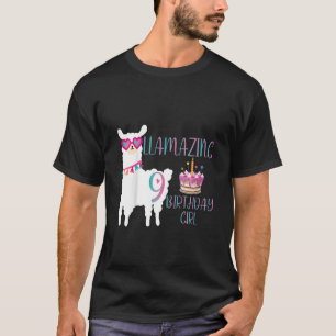 Camiseta Novena Chica de cumpleaños llamativa de 9 años