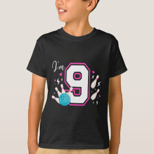 Camiseta Novena fiesta de cumpleaños Chica de boliche de nu