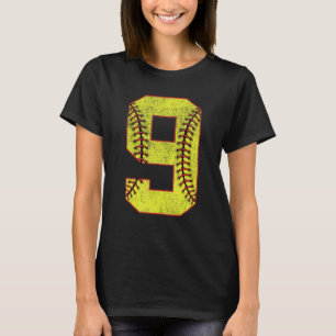 Camiseta Novena Fiesta de Cumpleaños Nove Boda de Softbol d