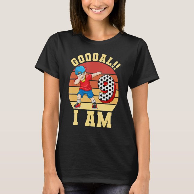 Camiseta Novena fiesta de cumpleaños temática del fútbol 9  (Anverso)